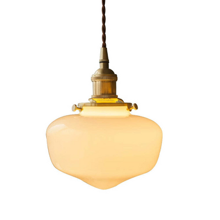 Lampa Wisząca Retro z Mosiądzu i Szkła – Klasyczny Żyrandol do Salonu, Regulowana Wysokość, Elegancki Design 1