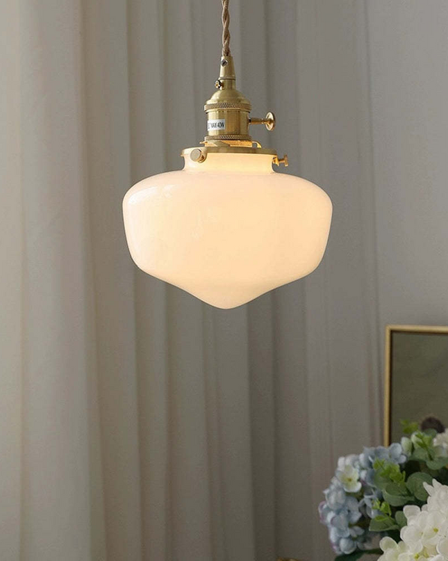 Lampa Wisząca Retro z Mosiądzu i Szkła – Klasyczny Żyrandol do Salonu, Regulowana Wysokość, Elegancki Design 4