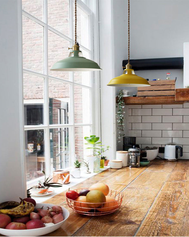 Lampa Wisząca Stożkowa Retro z Żelaza do Salonu, Lampy nad Stół, Industrialna, 20 cm Wysokości, 26 cm Średnicy 7