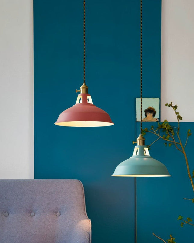 Lampa Wisząca Stożkowa Retro z Żelaza do Salonu, Lampy nad Stół, Industrialna, 20 cm Wysokości, 26 cm Średnicy 9