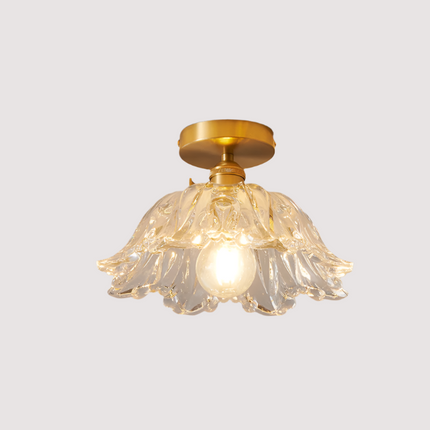 Lampa Wisząca Szklana Kwiatowa z Miedzią – Elegancka Dekoracja Wnętrz 0
