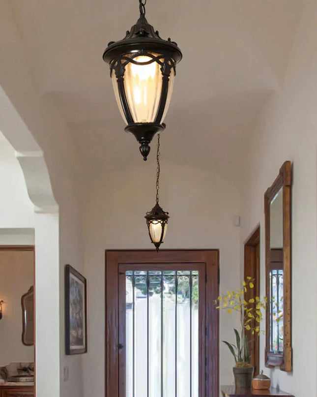 Lampa wisząca vintage z metalowym i szklanym wykończeniem, idealna do salonu i jadalni w retro styl 3
