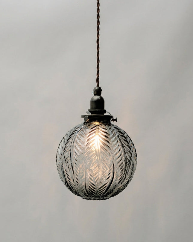 Lampa wisząca vintage z trawionego szkła, ciepłe oświetlenie do jadalni, wymiary  0
