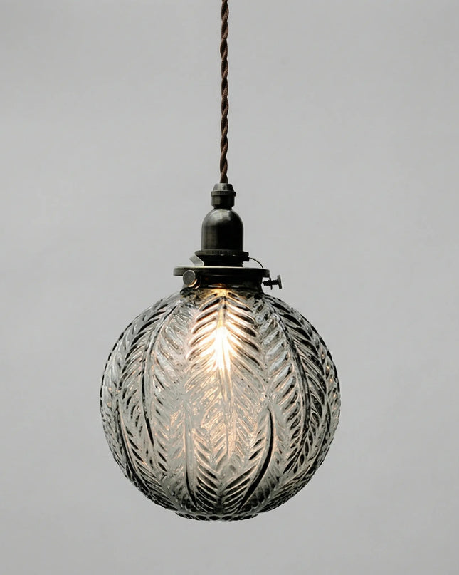 Lampa wisząca vintage z trawionego szkła, ciepłe oświetlenie do jadalni, wymiary  2