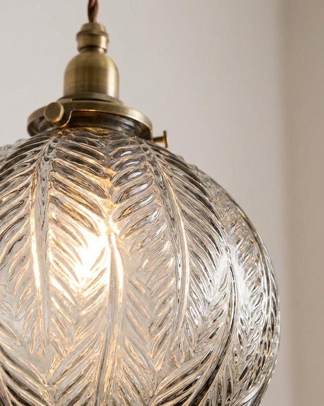 Lampa wisząca vintage z trawionego szkła, ciepłe oświetlenie do jadalni, wymiary  3