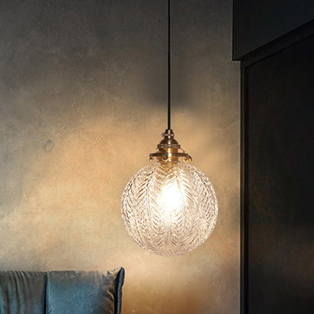 Lampa wisząca vintage z trawionego szkła, ciepłe oświetlenie do jadalni, wymiary  4