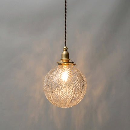 Lampa wisząca vintage z trawionego szkła, ciepłe oświetlenie do jadalni, wymiary  6