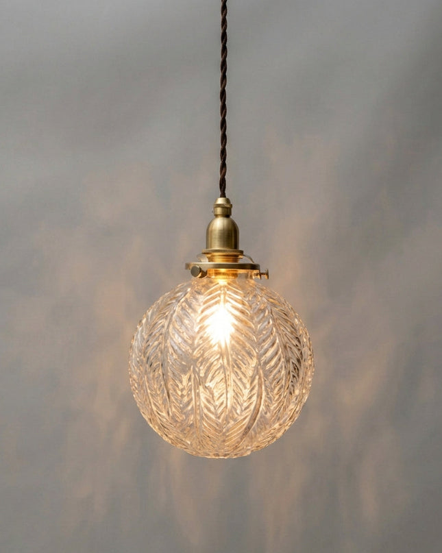 Lampa wisząca vintage z trawionego szkła, ciepłe oświetlenie do jadalni, wymiary  6