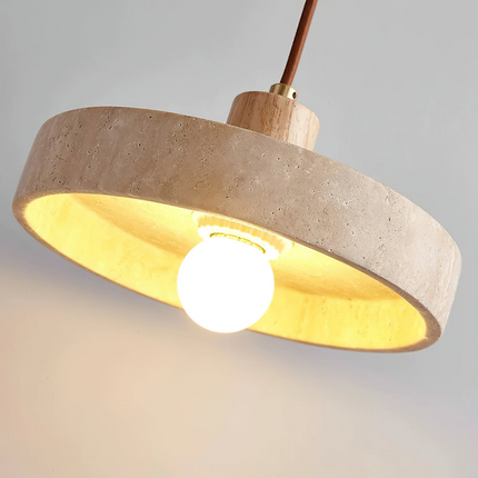 Lampa Wisząca Wabi Sabi z Kamienia i Drewna – Vintage Kremowa 8
