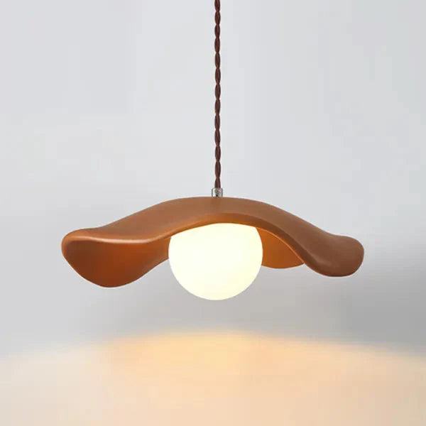 Lampa Wisząca Wabi Sabi z Liśćmi Lotosu – Minimalistyczna Lampa do Jadalni i Salonu, Metal i Żywica, D35CM H10CM 10