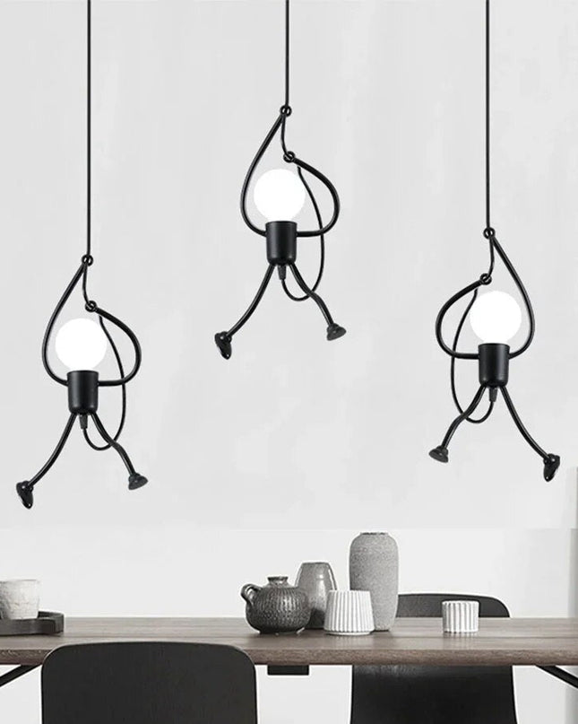 Lampa Wisząca w Kształcie Lalki Retro – Regulowana Wysokość Idealna do Salonu i Pokoju Dziecięcego 5