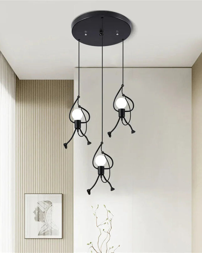 Lampa Wisząca w Kształcie Lalki Retro – Regulowana Wysokość Idealna do Salonu i Pokoju Dziecięcego 7