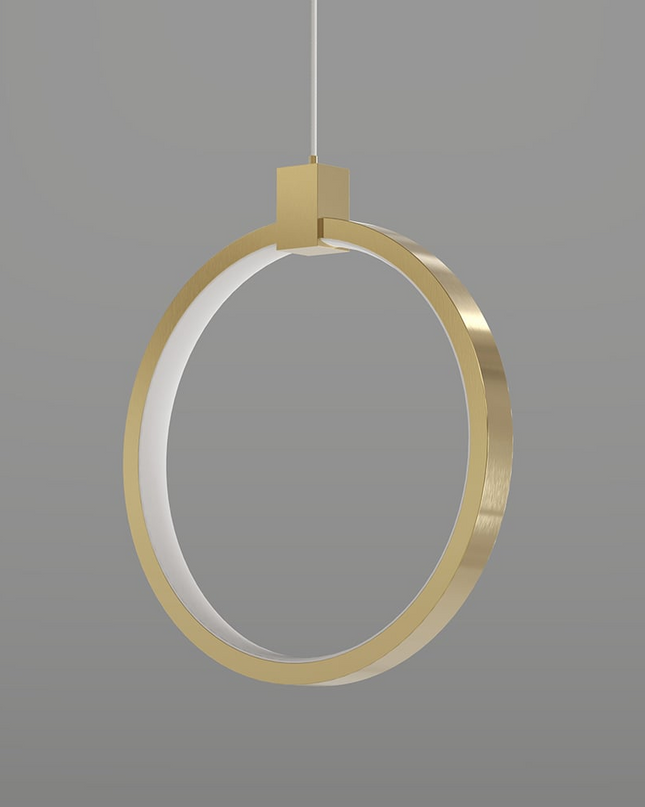 Lampa Wisząca z 2 Punktami w Kształcie Koła – Złoty Mosiądz, Nowoczesny Design 8