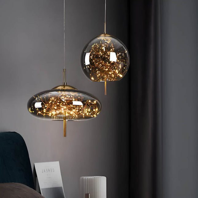 Lampa Wisząca z Ciemnobrązowego Szkła – Elegancki Design do Wnętrz 2