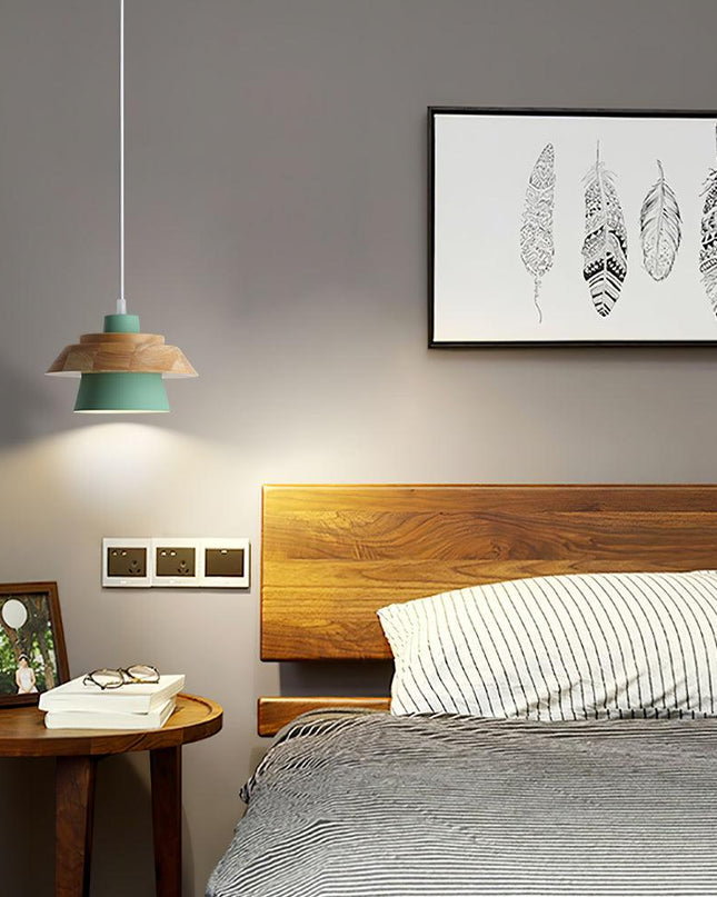 Lampa Wisząca z Drewna i Kamienia Naturalnego – Elegancki Element Wnętrza 4