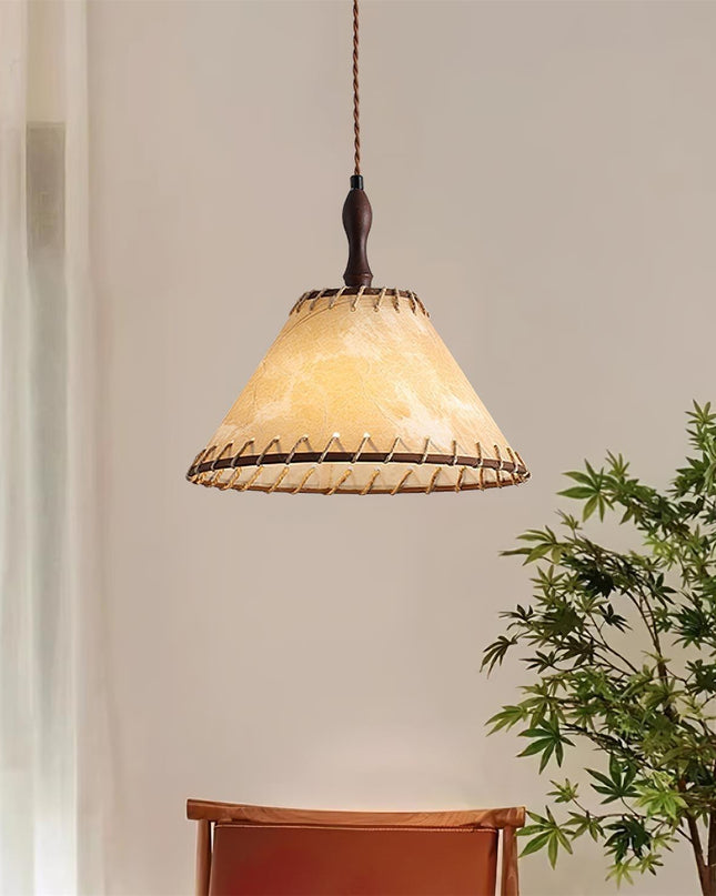 Lampa Wisząca z Drewna i Tkaniny – Nowoczesny Design do Wnętrz 2