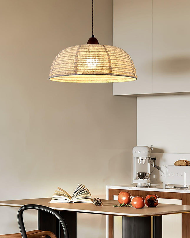 Lampa Wisząca z Drewna i Tkaniny – Nowoczesny Design do Wnętrz 3