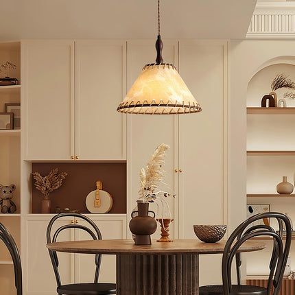 Lampa Wisząca z Drewna i Tkaniny – Nowoczesny Design do Wnętrz 5