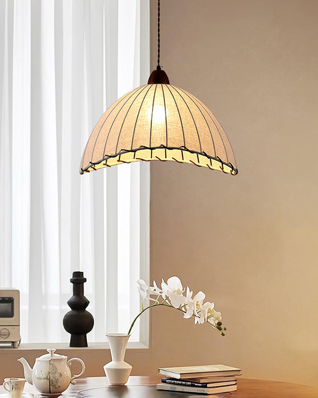 Lampa Wisząca z Drewna i Tkaniny – Nowoczesny Design do Wnętrz 6