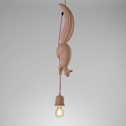 Lampa wisząca z motywem zwierząt i szyszek, regulowana wysokość, wykonana z żywicy syntety 2