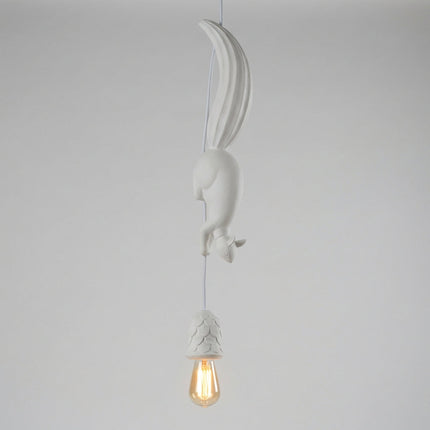 Lampa wisząca z motywem zwierząt i szyszek, regulowana wysokość, wykonana z żywicy syntety 8