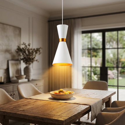 Lampa wisząca z regulowanym kablem w industrialnym stylu, z aluminiowym kloszem, idealna do salon 1