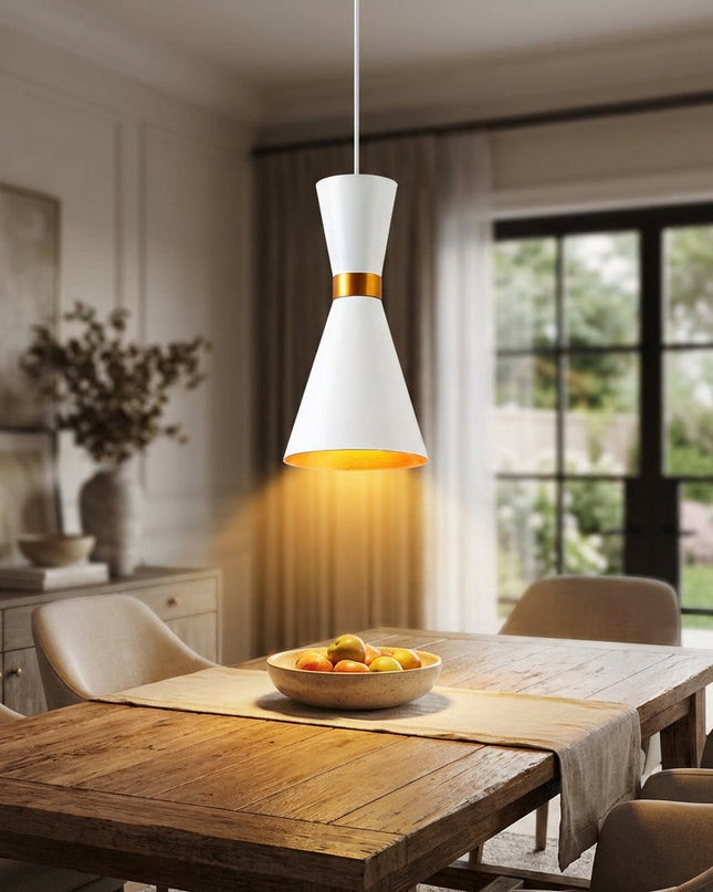 Lampa wisząca z regulowanym kablem w industrialnym stylu, z aluminiowym kloszem, idealna do salon 1