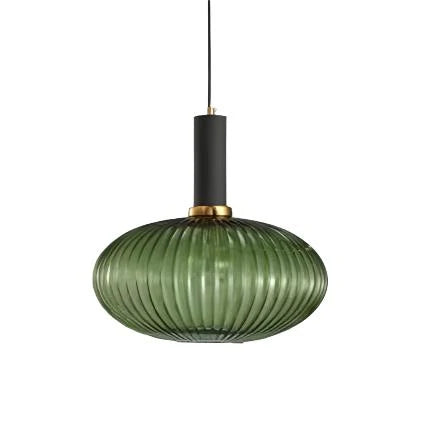 Lampa wisząca z żebrowanego szkła E27 w eleganckim cylindrycznym kształcie, idealna 12