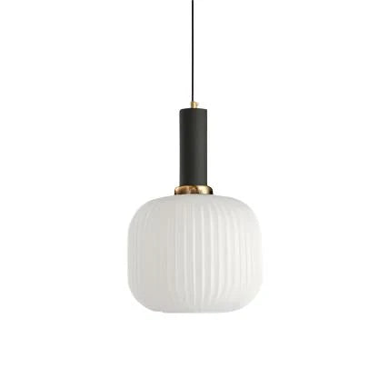 Lampa wisząca z żebrowanego szkła E27 w eleganckim cylindrycznym kształcie, idealna 14