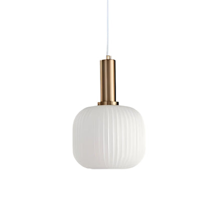 Lampa wisząca z żebrowanego szkła E27 w eleganckim cylindrycznym kształcie, idealna 19