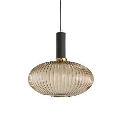 Lampa wisząca z żebrowanego szkła E27 w eleganckim cylindrycznym kształcie, idealna 21