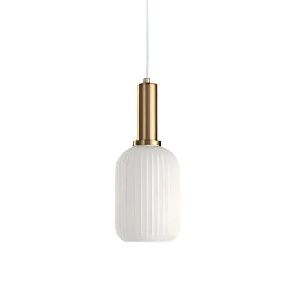 Lampa wisząca z żebrowanego szkła E27 w eleganckim cylindrycznym kształcie, idealna 25