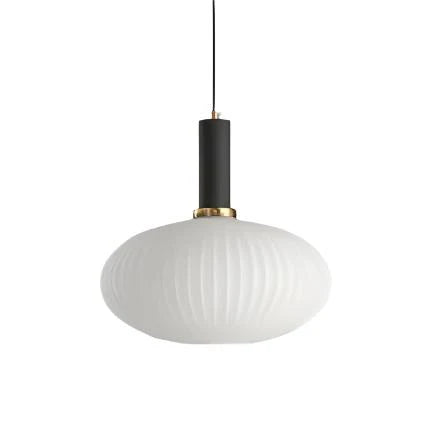 Lampa wisząca z żebrowanego szkła E27 w eleganckim cylindrycznym kształcie, idealna 28