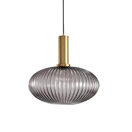 Lampa wisząca z żebrowanego szkła E27 w eleganckim cylindrycznym kształcie, idealna 29