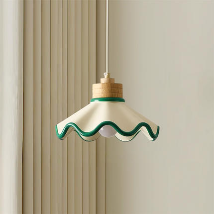 Lampa wisząca z żywicy i drewna o nowoczesnym designie, regulowana wysokość, idealna do oświetlen 12