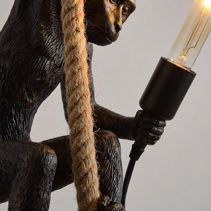 Lampa wisząca z żywicy w kształcie małpy, styl Art Deco, idealna do salonu, z ciep 3