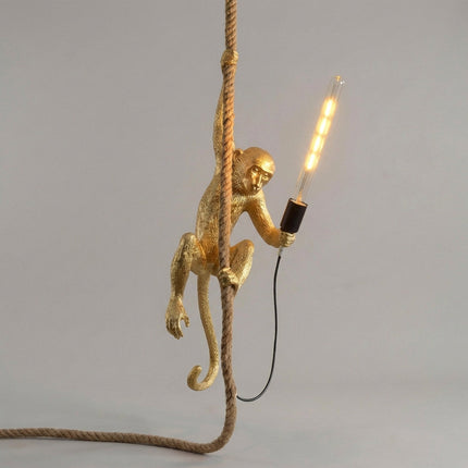 Lampa wisząca z żywicy w kształcie małpy, styl Art Deco, idealna do salonu, z ciep 5