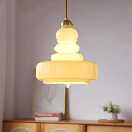 Lampa Wisząca ze Szkła Dyniowego Bauhaus – Elegancki Design do Twojego Wnętrza 3