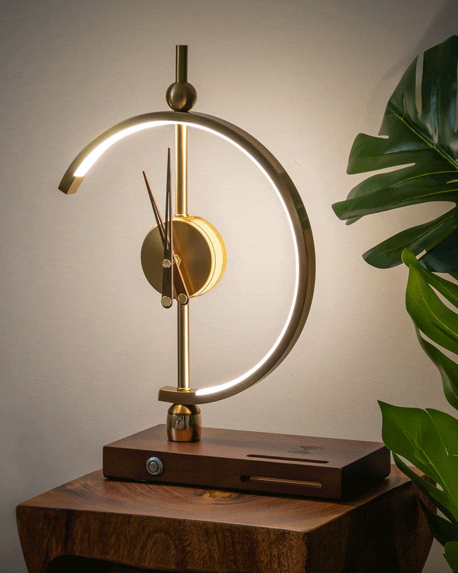 Lampa Zegarowa LED z Bezprzewodową Ładowarką – Nowoczesny Design, Regulacja Jasności, Energooszczędna, Idealna do Domu i Biura 0