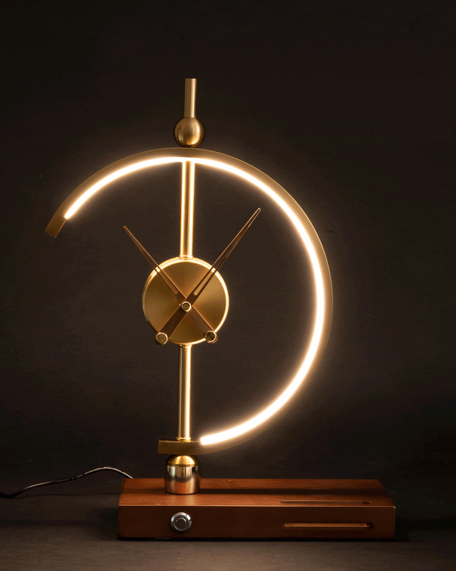 Lampa Zegarowa LED z Bezprzewodową Ładowarką – Nowoczesny Design, Regulacja Jasności, Energooszczędna, Idealna do Domu i Biura 5