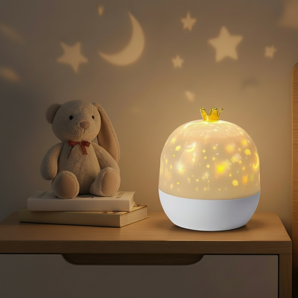 Lampa projektorowa LED Night Sky z tematycznymi slajdami – sensoryczna lampka nocna dla dzieci, bezpieczna i trwała konstrukcja 2