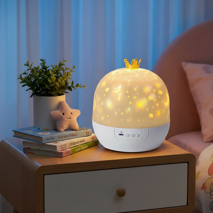 Lampa projektorowa LED Night Sky z tematycznymi slajdami – sensoryczna lampka nocna dla dzieci, bezpieczna i trwała konstrukcja 4