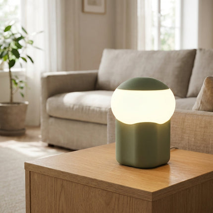 Lampa stołowa w kształcie grzybka z miękkim światłem LED – nowoczesny, minimalistyczny design do stosowania przy łóżku lub na stoliku nocnym 1