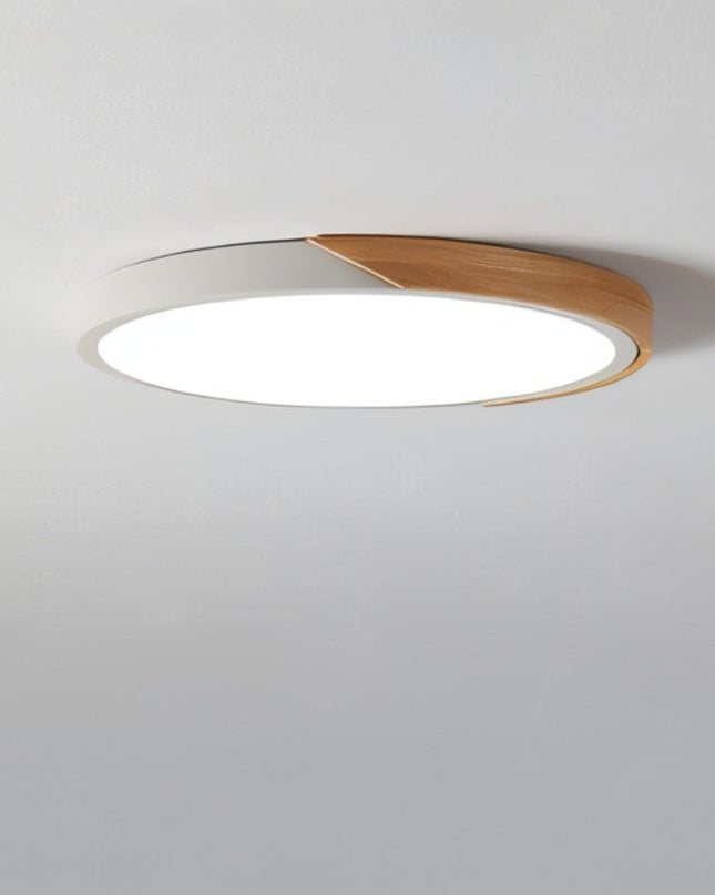 Lampa sufitowa LED z ramą drewnianą – nowoczesny, minimalistyczny design do sypialni i salonu 0