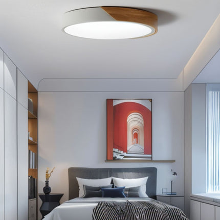 Lampa sufitowa LED z ramą drewnianą – nowoczesny, minimalistyczny design do sypialni i salonu 2