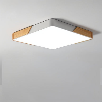 Lampa sufitowa LED z ramą drewnianą – nowoczesny, minimalistyczny design do sypialni i salonu 3