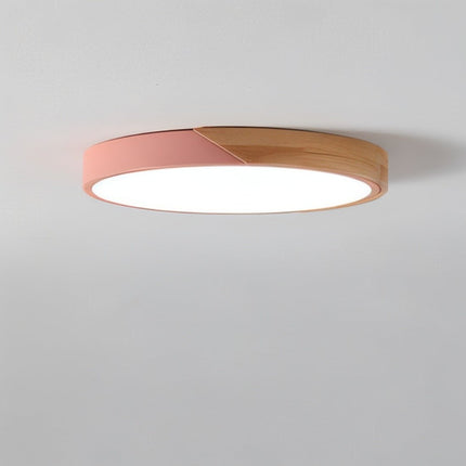 Lampa sufitowa LED z ramą drewnianą – nowoczesny, minimalistyczny design do sypialni i salonu 4
