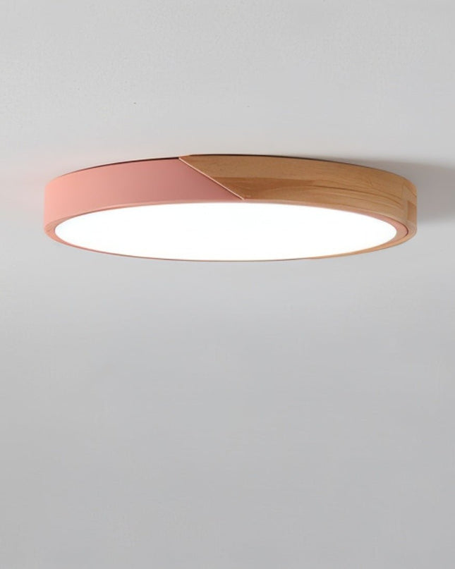 Lampa sufitowa LED z ramą drewnianą – nowoczesny, minimalistyczny design do sypialni i salonu 4