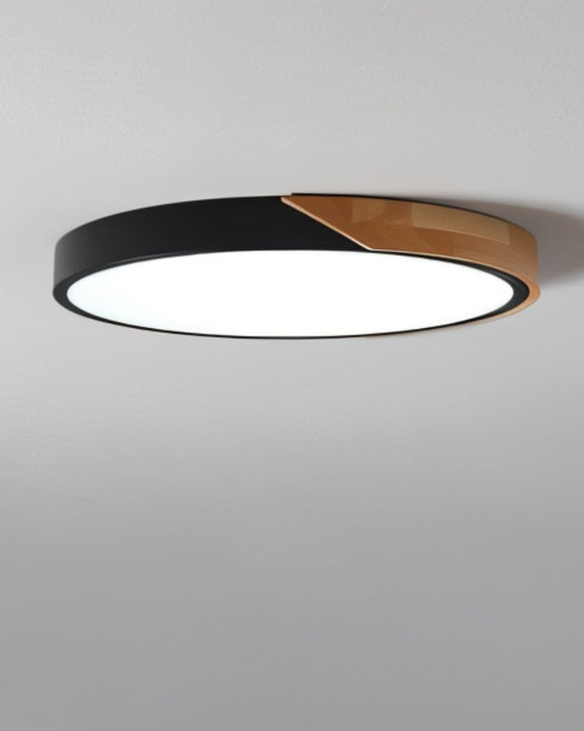 Lampa sufitowa LED z ramą drewnianą – nowoczesny, minimalistyczny design do sypialni i salonu 5