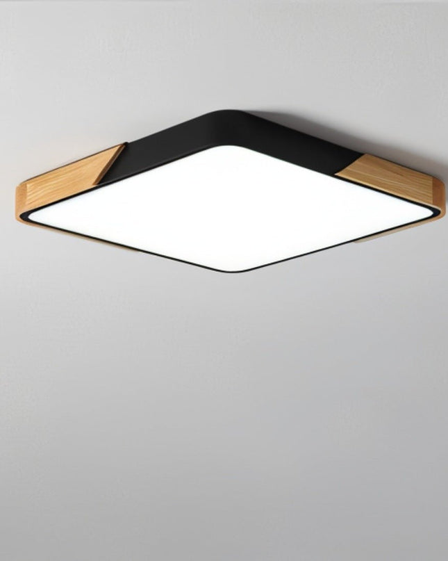 Lampa sufitowa LED z ramą drewnianą – nowoczesny, minimalistyczny design do sypialni i salonu 7